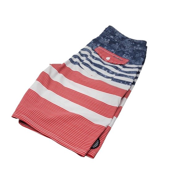 O'Neil Boars Shorts Size 32 Men's Red White Blue Drawstring Waist Pockets - Picture 1 of 7
